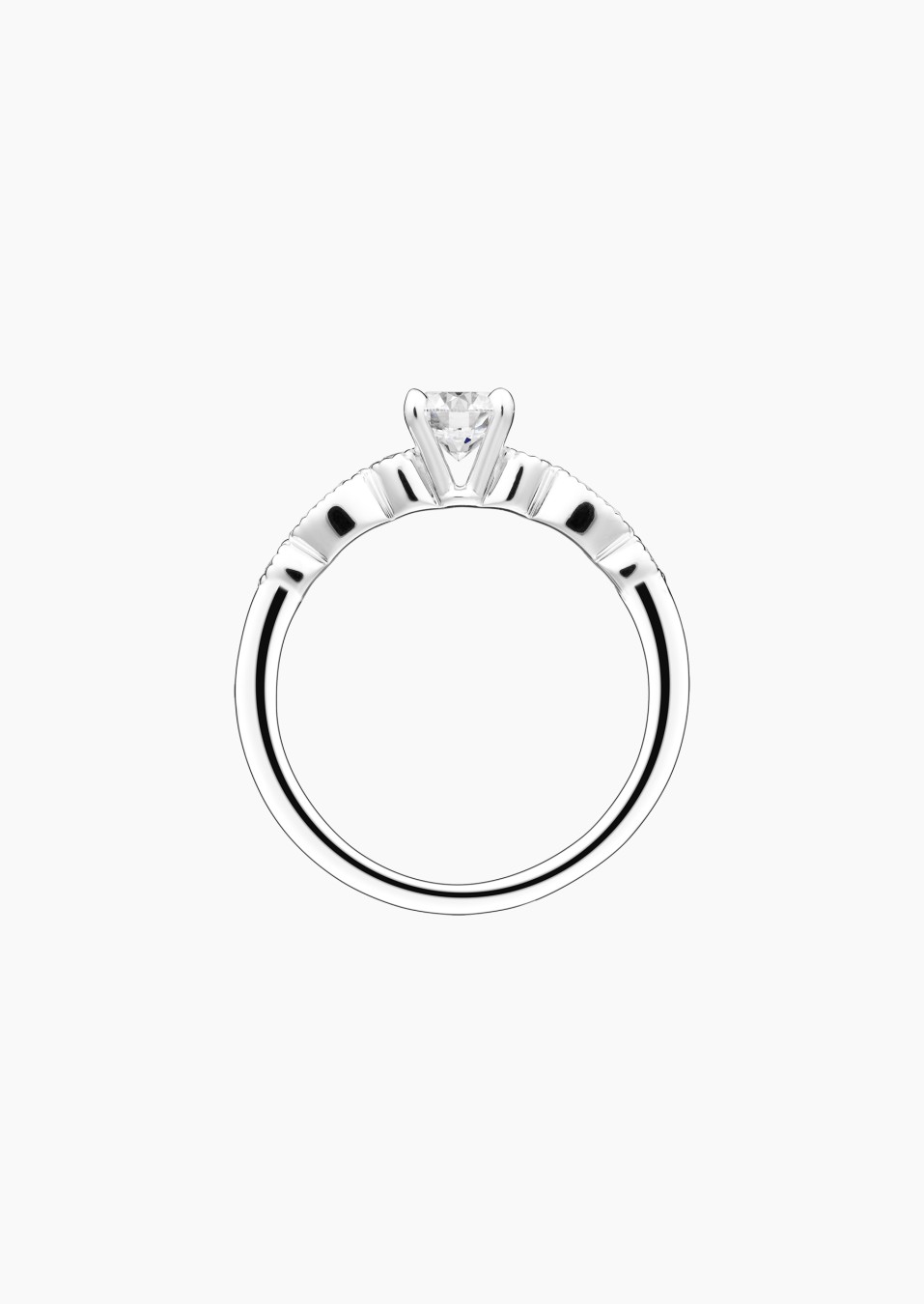 Léon solitaire in gold and diamonds / Lepage