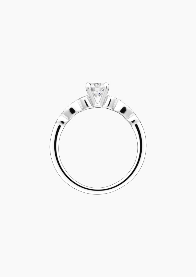 Léon solitaire in gold and diamonds / Lepage