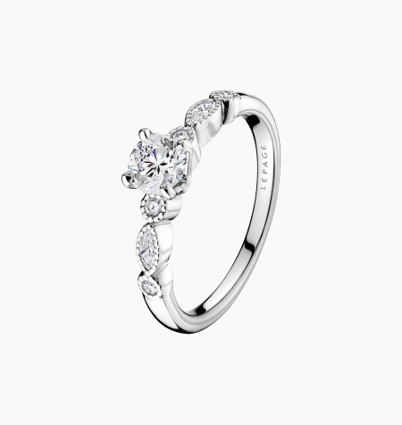 Léon solitaire in gold and diamonds / Lepage
