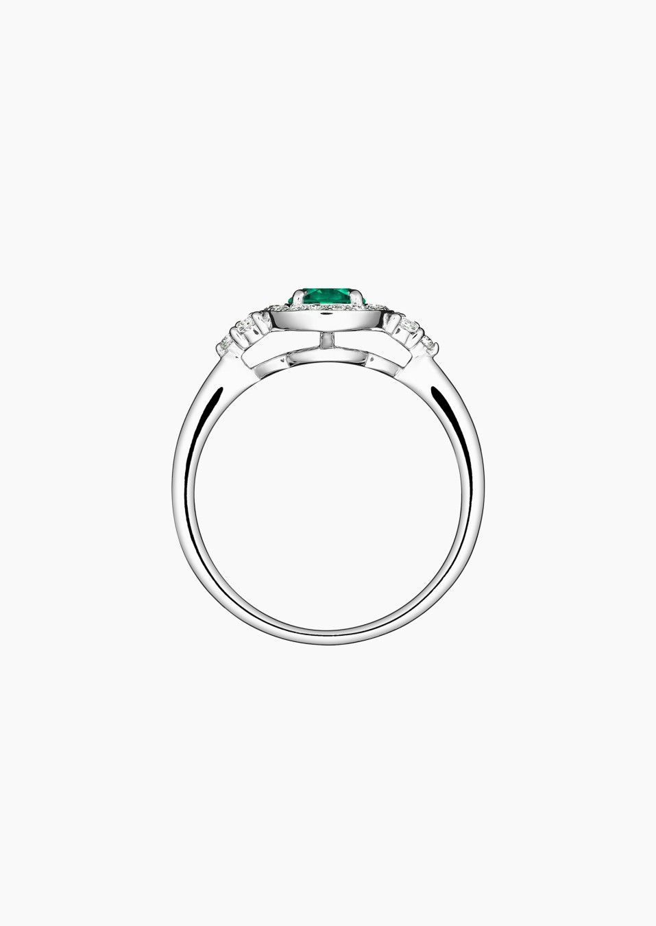 Pompadour solitaire in gold, emerald and diamonds / Lepage