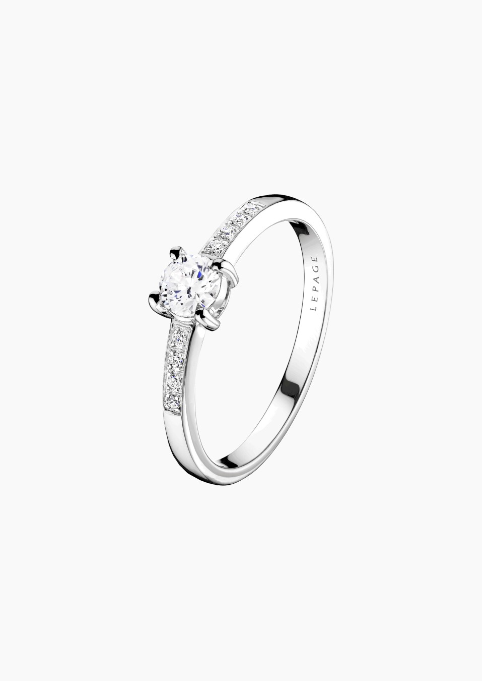 Aristide solitaire in gold and diamonds / Lepage