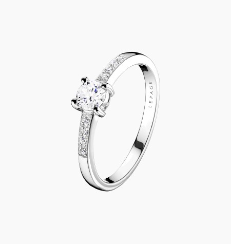 Aristide solitaire in gold and diamonds / Lepage