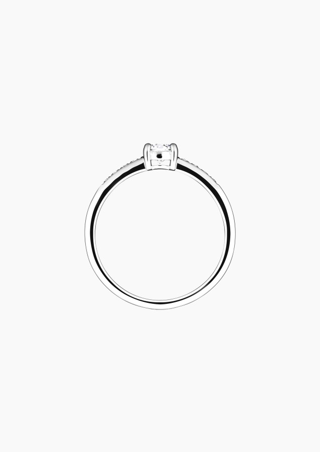 Aristide solitaire in gold and diamonds / Lepage