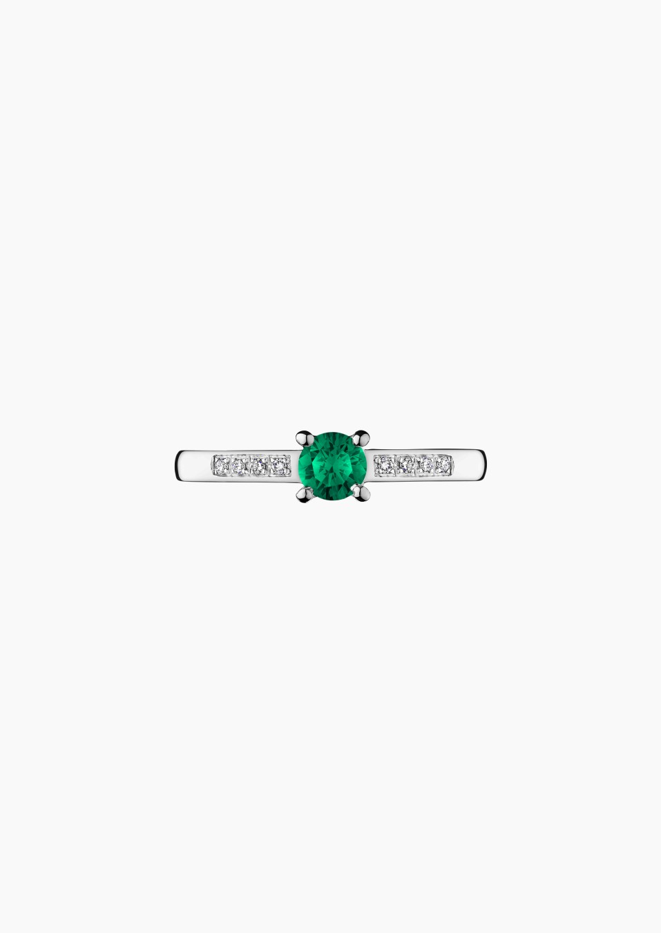 Aristide solitaire in gold, emerald and diamonds / Lepage