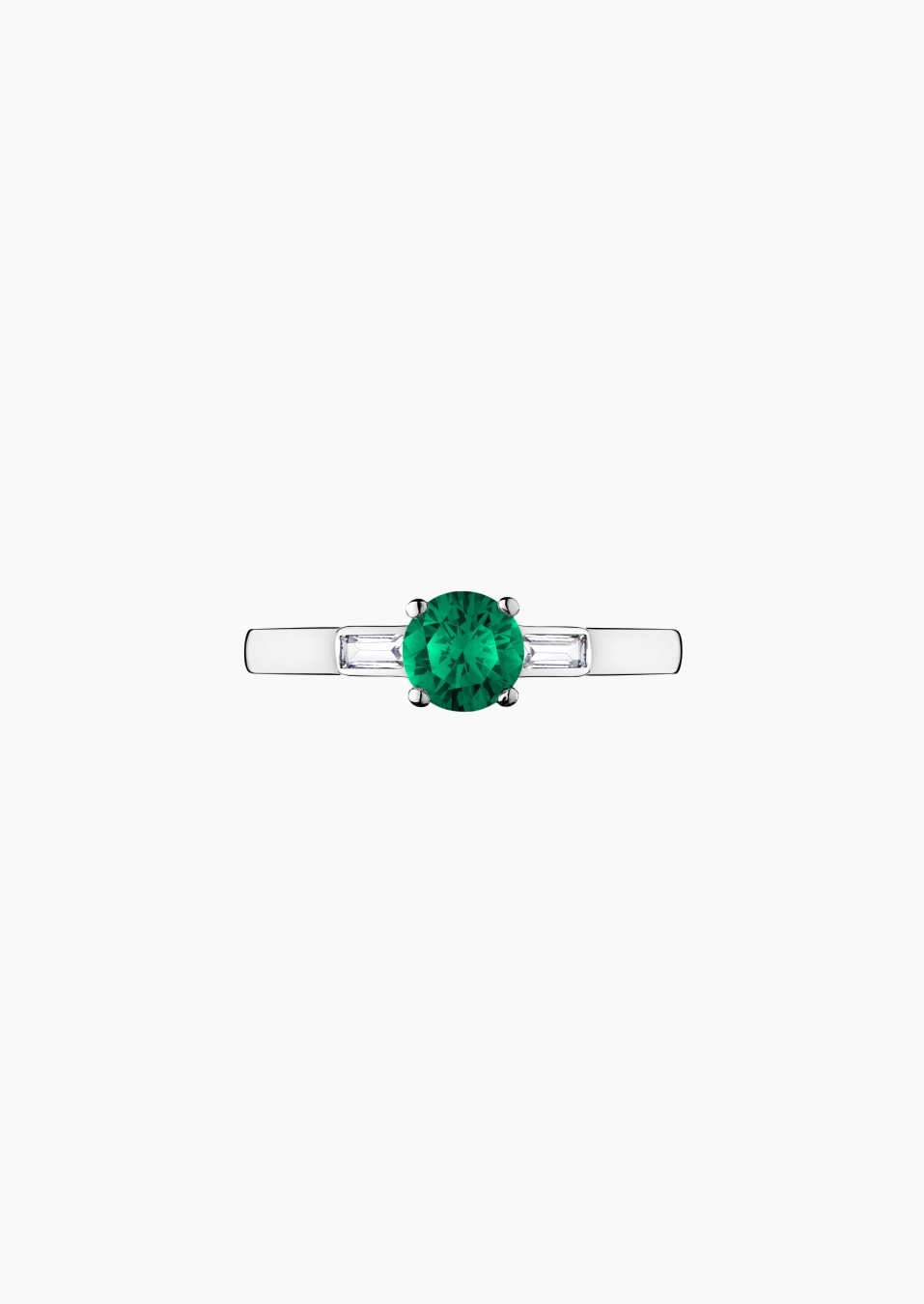 Albert solitaire in gold, emerald and diamonds / Lepage