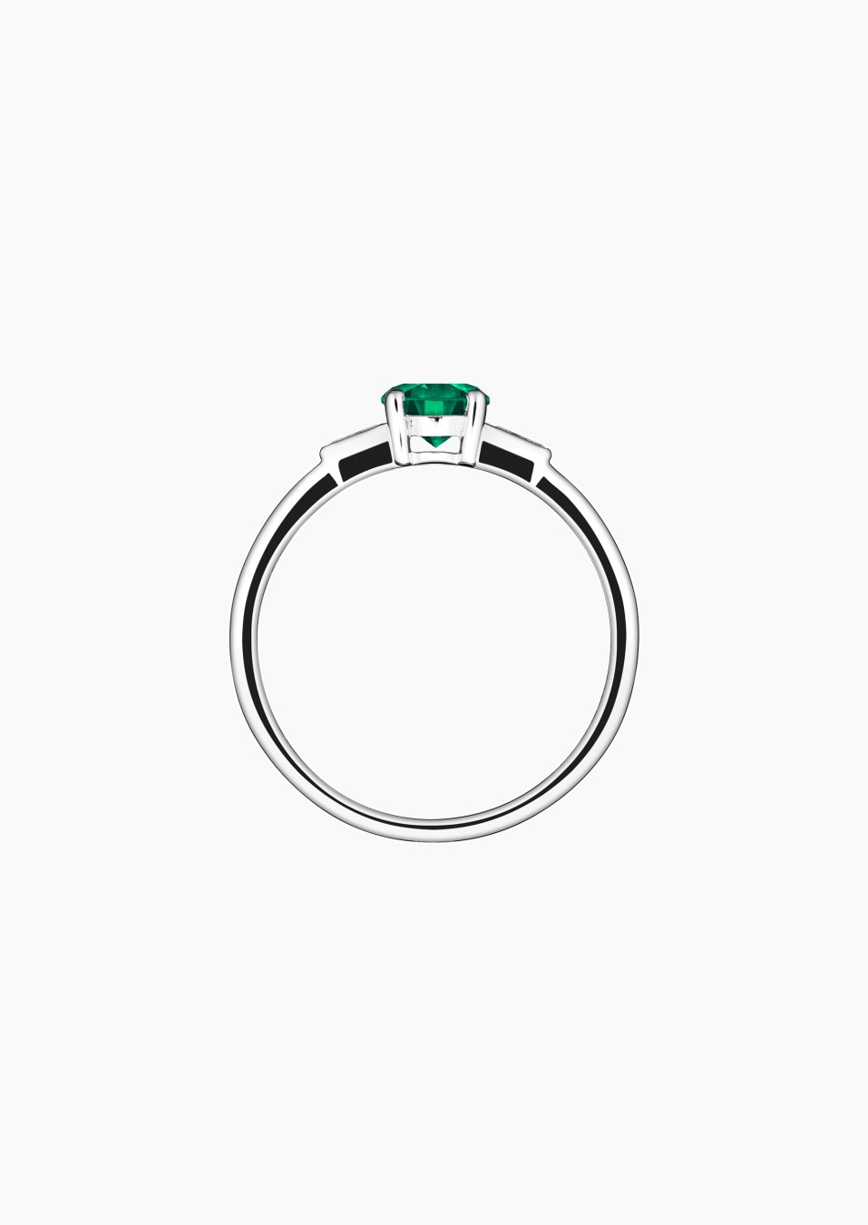Albert solitaire in gold, emerald and diamonds / Lepage