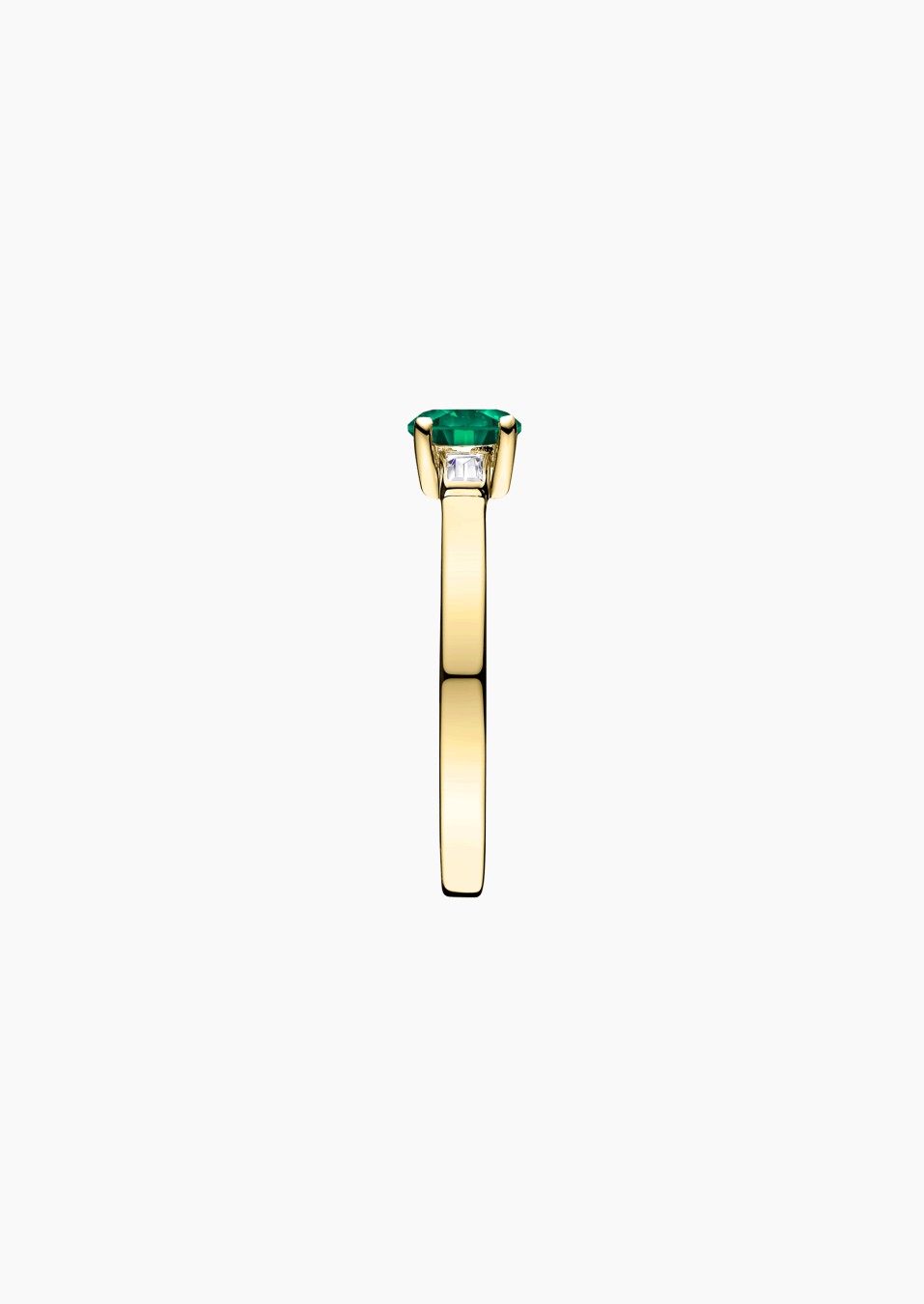 Albert solitaire in gold, emerald and diamonds / Lepage