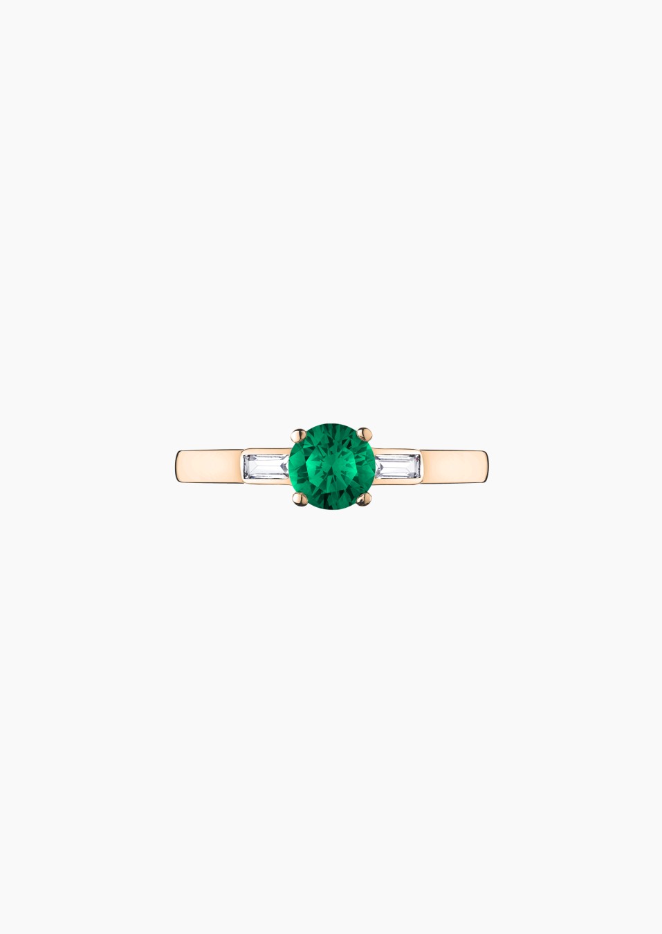 Albert solitaire in gold, emerald and diamonds / Lepage