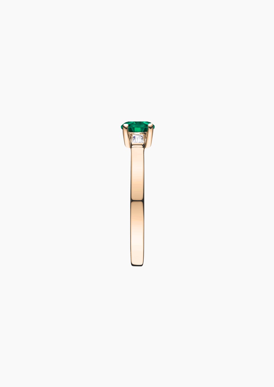 Albert solitaire in gold, emerald and diamonds / Lepage