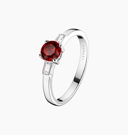 Solitaire Albert en or, rubis et diamants / Lepage