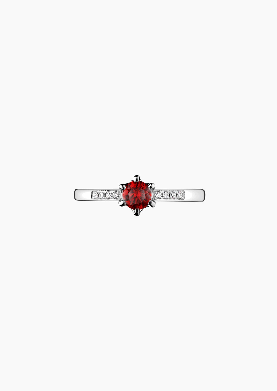 Achille solitaire in gold, ruby and diamonds / Lepage Achille solitaire in gold, ruby and diamonds / Lepage