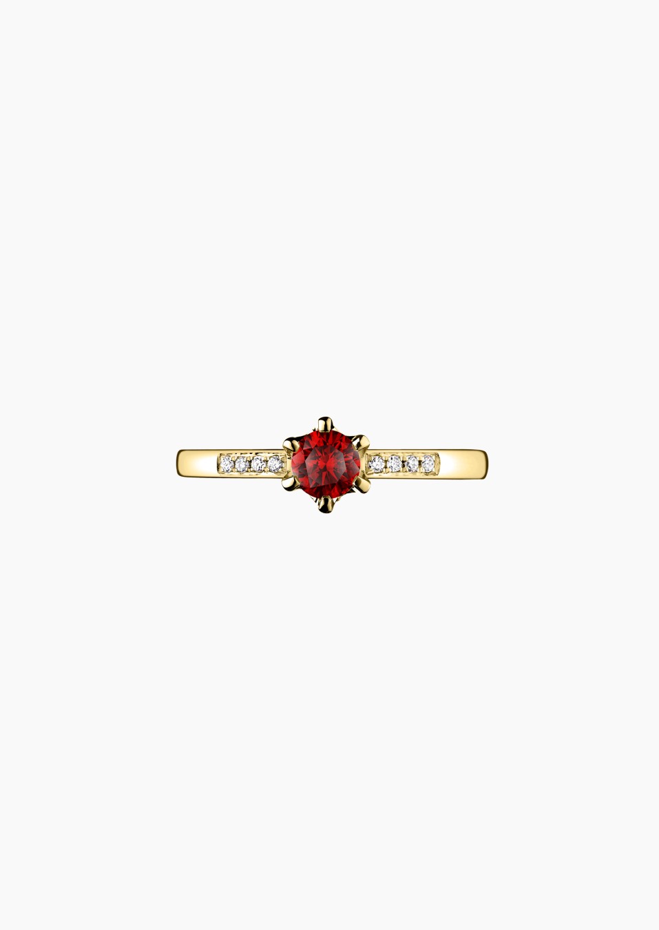 Achille solitaire in gold, ruby and diamonds / Lepage Achille solitaire in gold, ruby and diamonds / Lepage