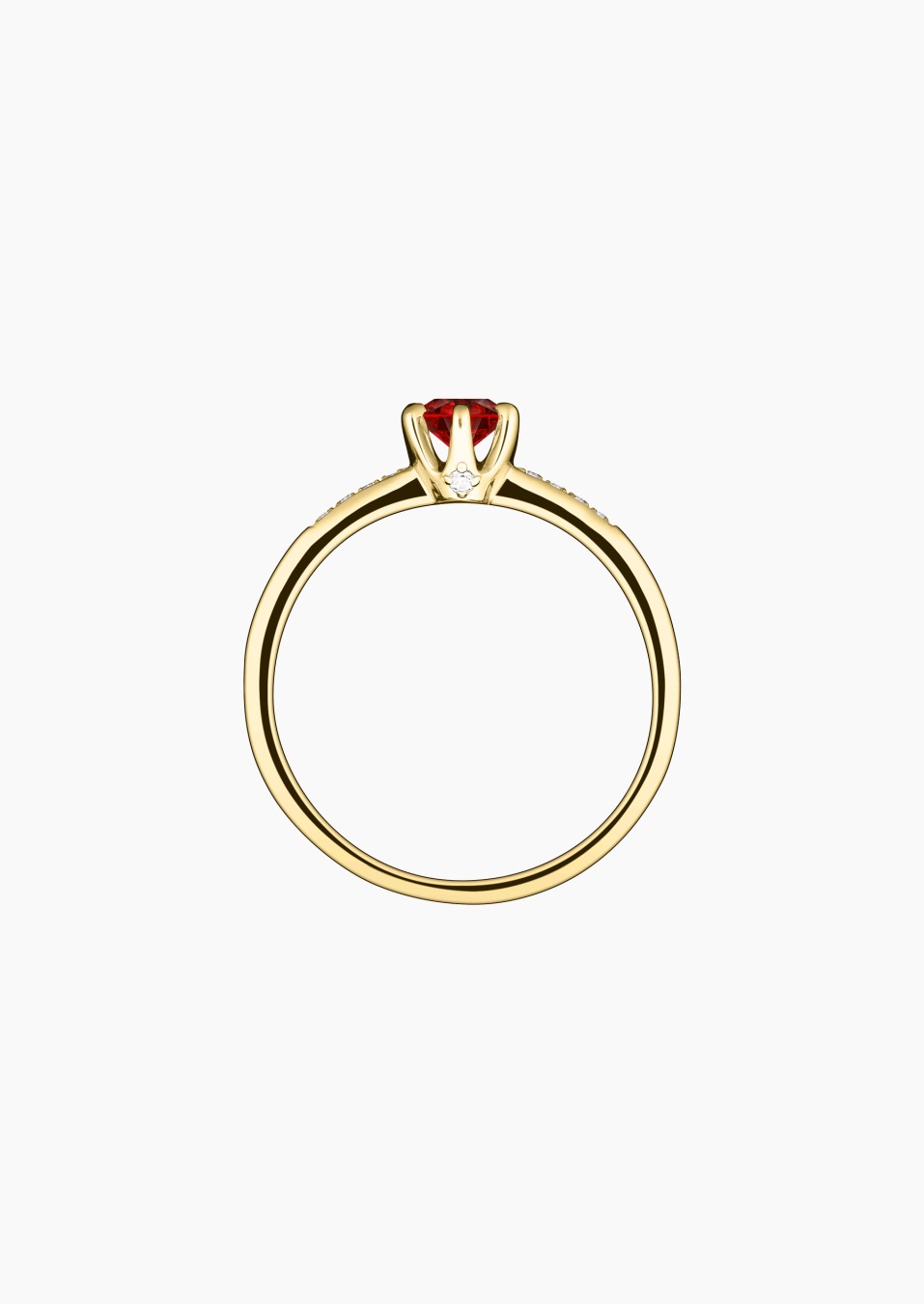 Achille solitaire in gold, ruby and diamonds / Lepage Achille solitaire in gold, ruby and diamonds / Lepage