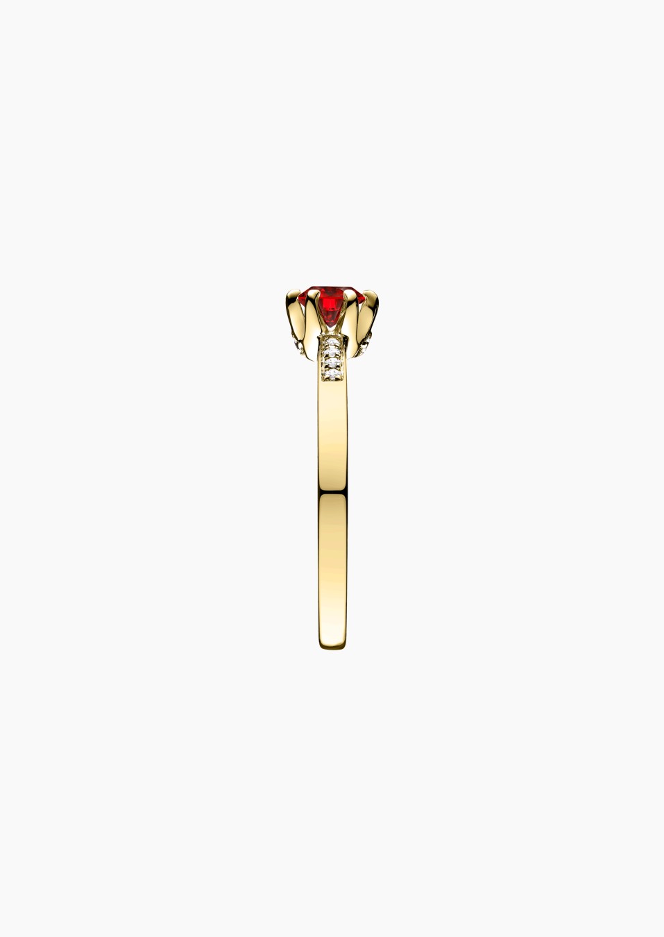 Achille solitaire in gold, ruby and diamonds / Lepage Achille solitaire in gold, ruby and diamonds / Lepage