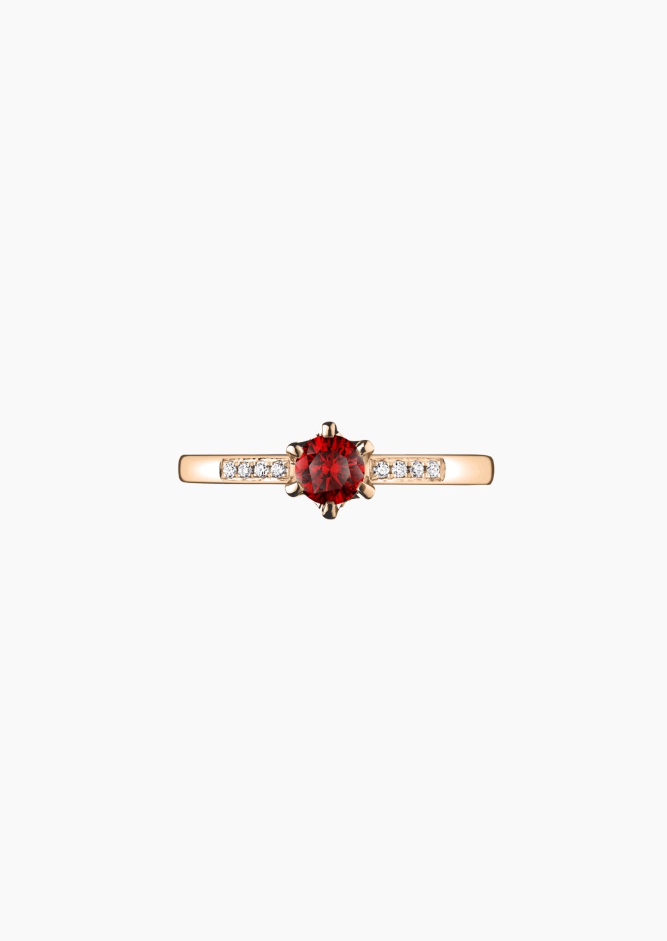 Achille solitaire in gold, ruby and diamonds / Lepage Achille solitaire in gold, ruby and diamonds / Lepage