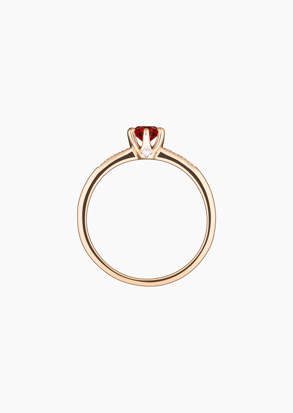 Achille solitaire in gold, ruby and diamonds / Lepage Achille solitaire in gold, ruby and diamonds / Lepage