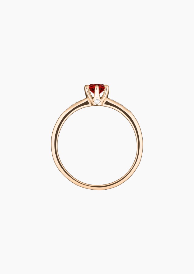 Achille solitaire in gold, ruby and diamonds / Lepage