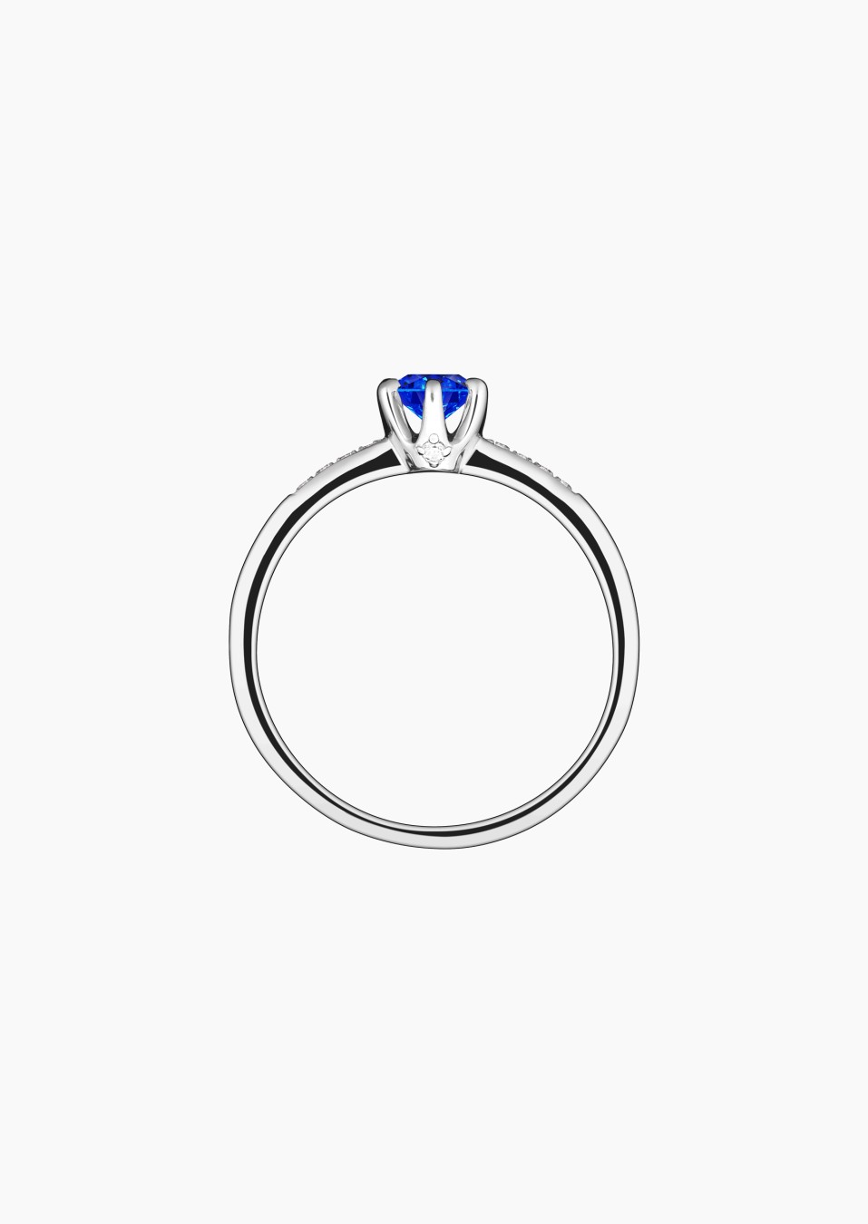 Solitaire Achille en or, saphir et diamants / Lepage