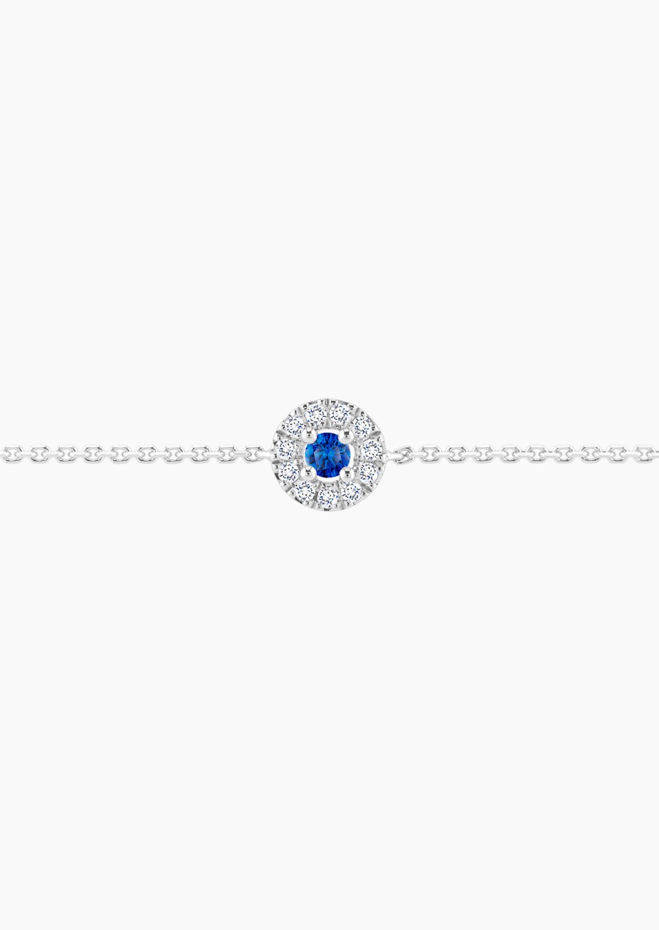 Coquette bracelet in white gold, sapphire and diamonds / Lepage