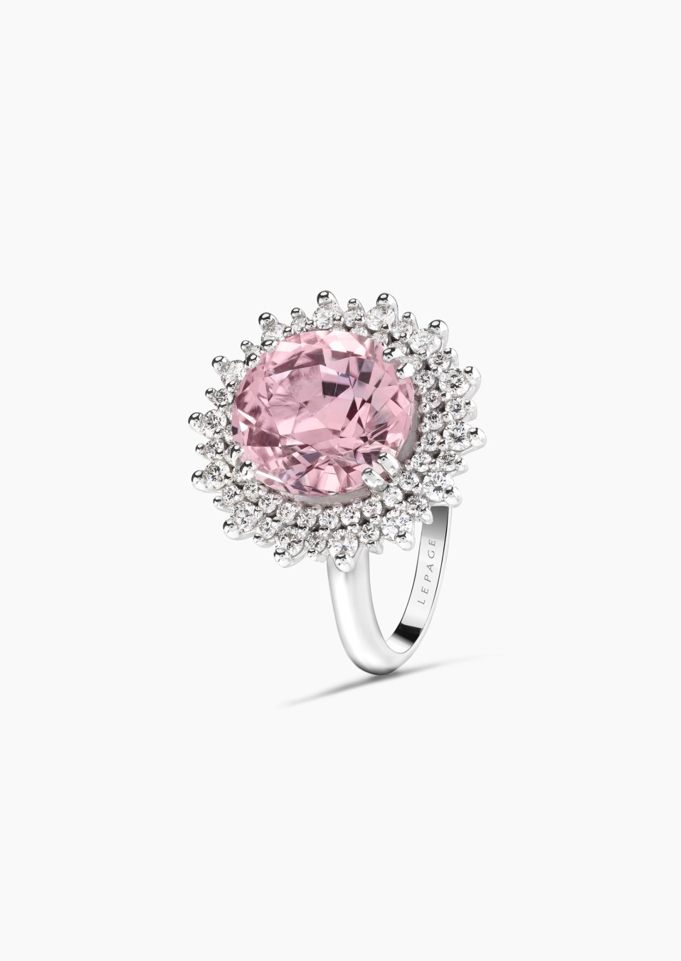 Bague La Coquette en or blanc, tourmaline rose et diamants / Lepage