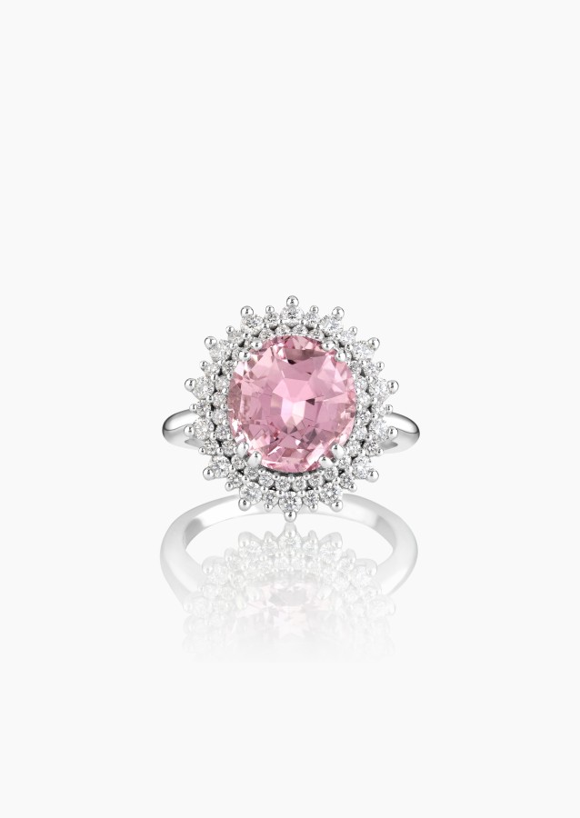 
                                                                                    La Coquette ring in white gold, pink tourmaline and diamonds / Lepage
                                                                            