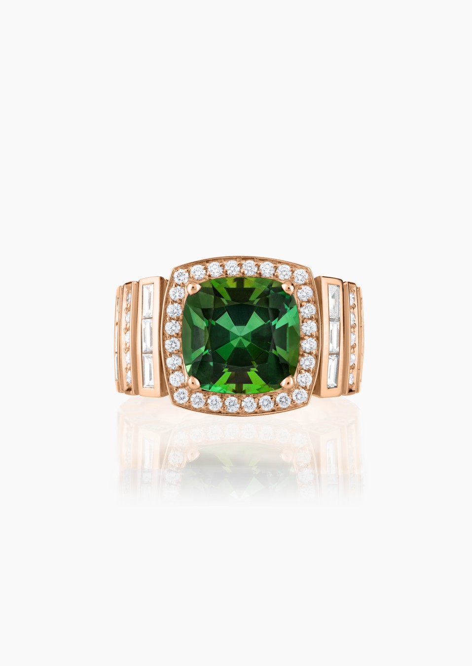 Josephine ring in rose gold, green tourmaline and diamonds / Lepage