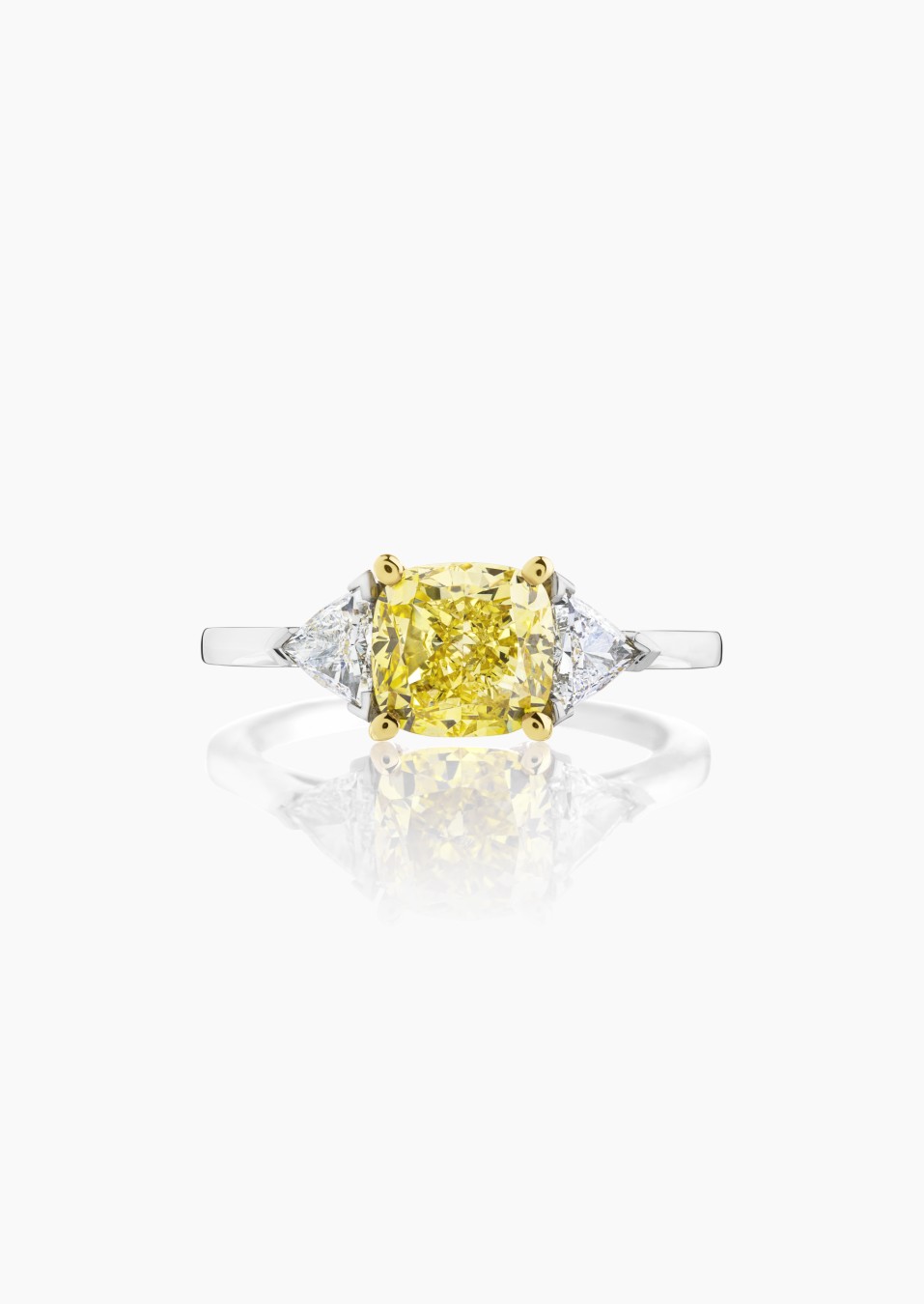 Bague Evidence 1922 en or blanc, diamant jaune et diamants / Lepage