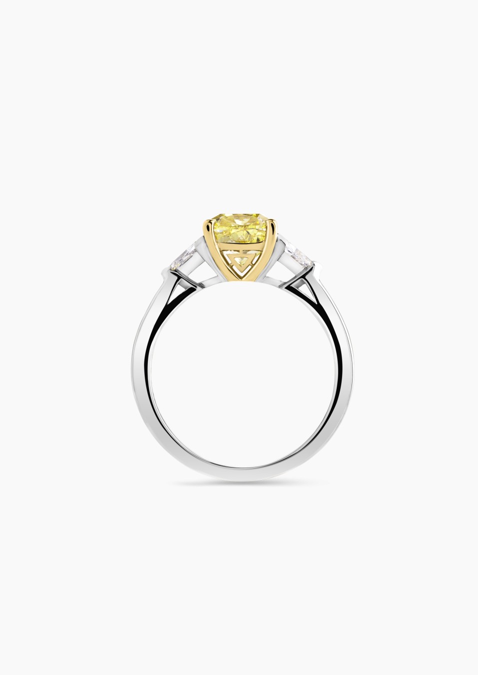 Bague Evidence 1922 en or blanc, diamant jaune et diamants / Lepage