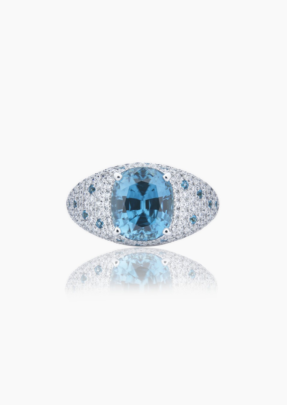 Farah ring in white gold, zircon, diamonds and topaz / Lepage