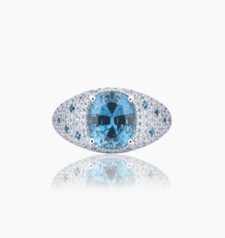 
                                                                                    Farah ring in white gold, zircon, diamonds and topaz / Lepage
                                                                            