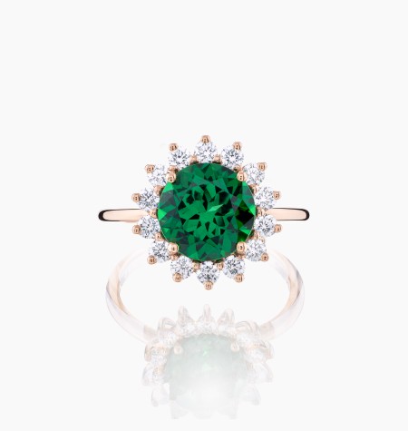 
                                                                                    La Tsavorite ring in rose gold, tsavorite and diamonds / Lepage
                                                                            