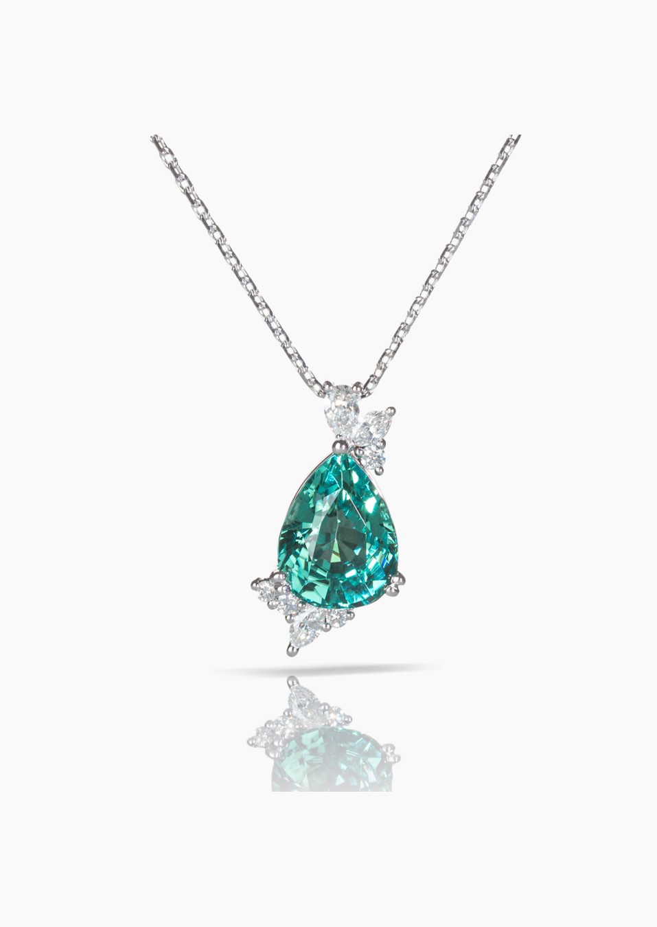 La Lagoon necklace in white gold, tourmaline and diamonds\ Lepage