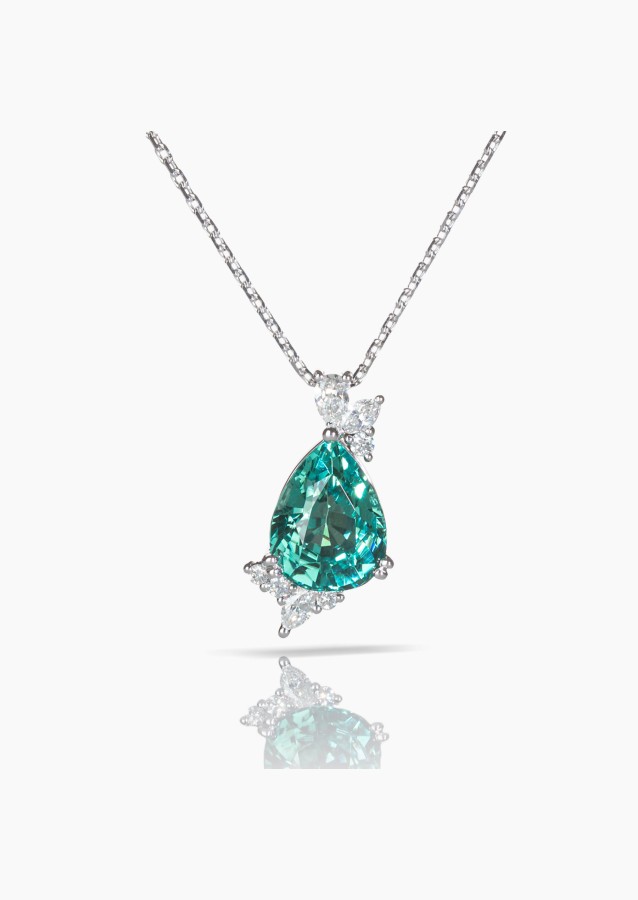 
                                                                                    La Lagoon necklace in white gold, tourmaline and diamonds\ Lepage
                                                                            