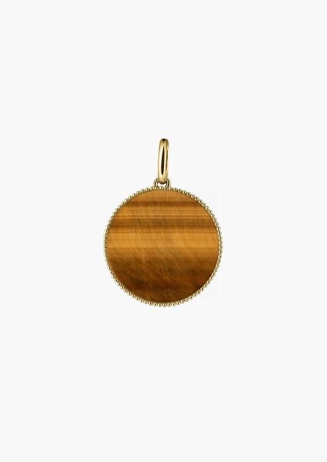 
                                                                                    Colette Lune Perlée medal in gold and tiger's eye / Lepage
                                                                            