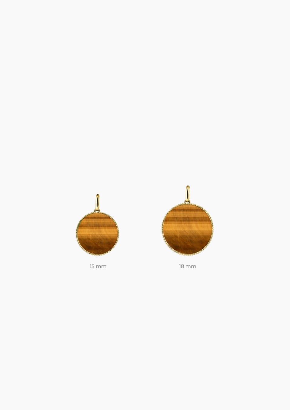 Colette Lune Perlée medal in gold and tiger's eye / Lepage Colette Lune Perlée medal in gold and tiger's eye / Lepage