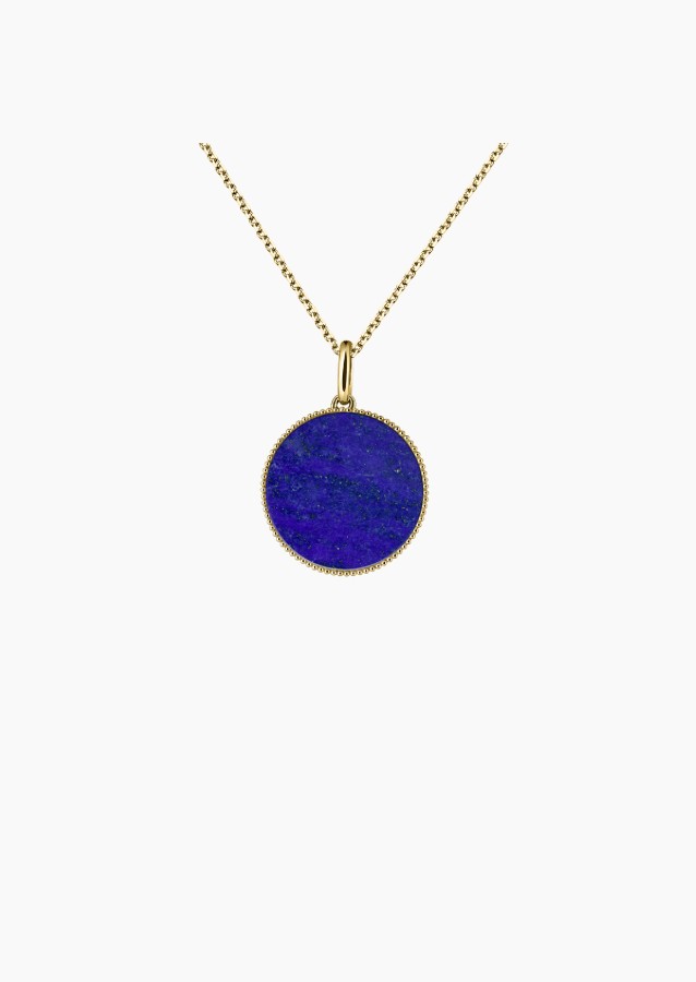 Colette Lune Perlée medal in gold and lapis lazuli / Lepage