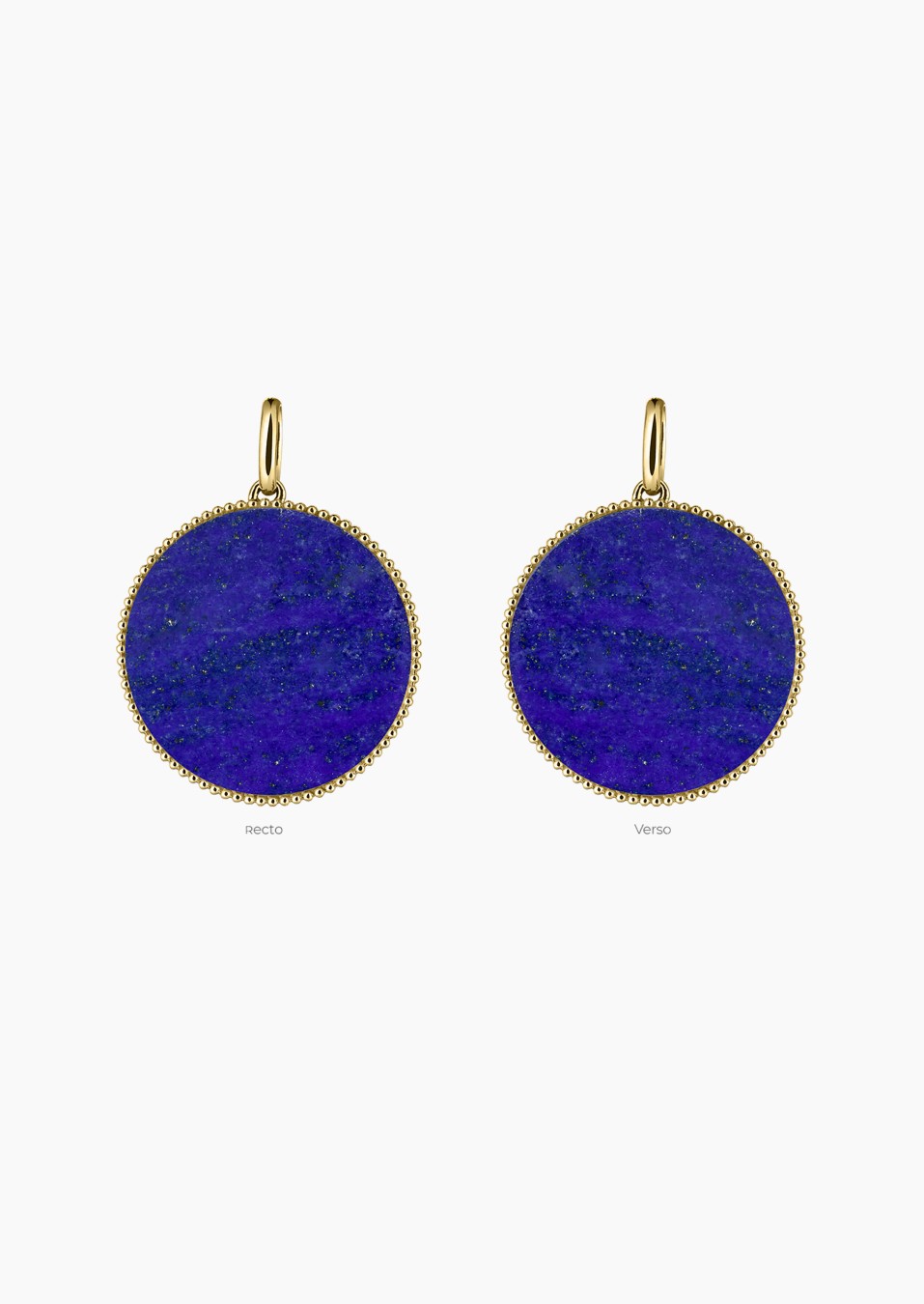 Médaille Colette Lune Perlée en or et lapis lazuli / Lepage Médaille Colette Lune Perlée en or et lapis lazuli / Lepage