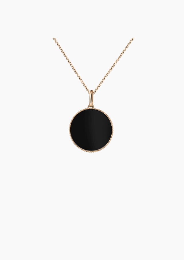Colette Lune Perlée medal in gold and onyx / Lepage