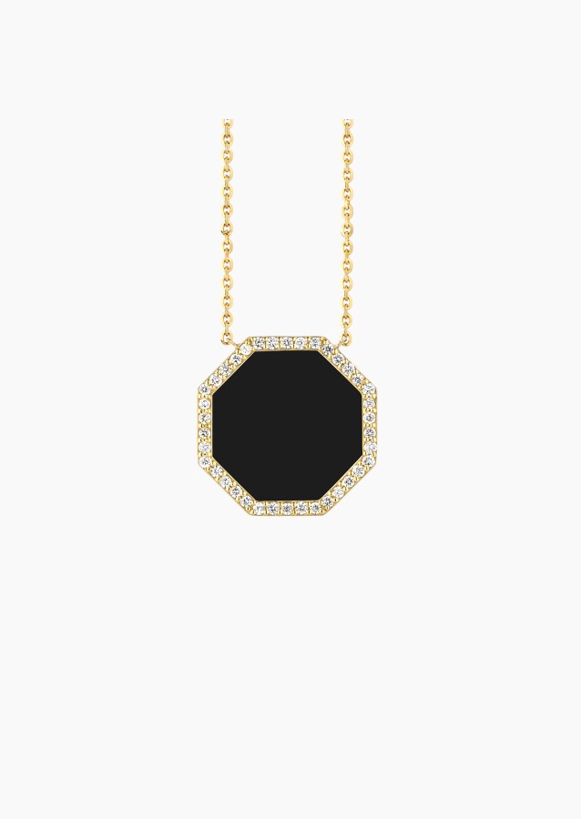 Collier Octo en or, onyx et diamants / Lepage