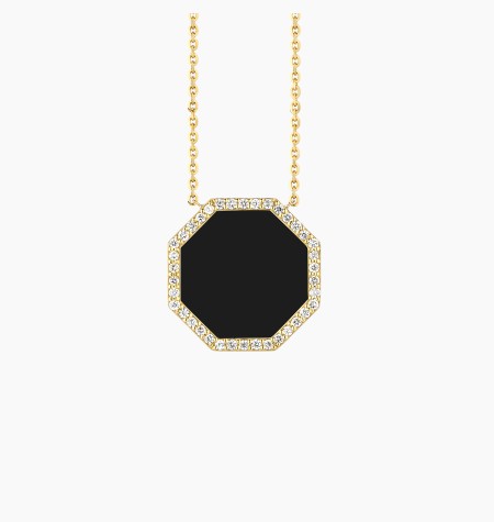 Collier Octo en or, onyx et diamants / Lepage