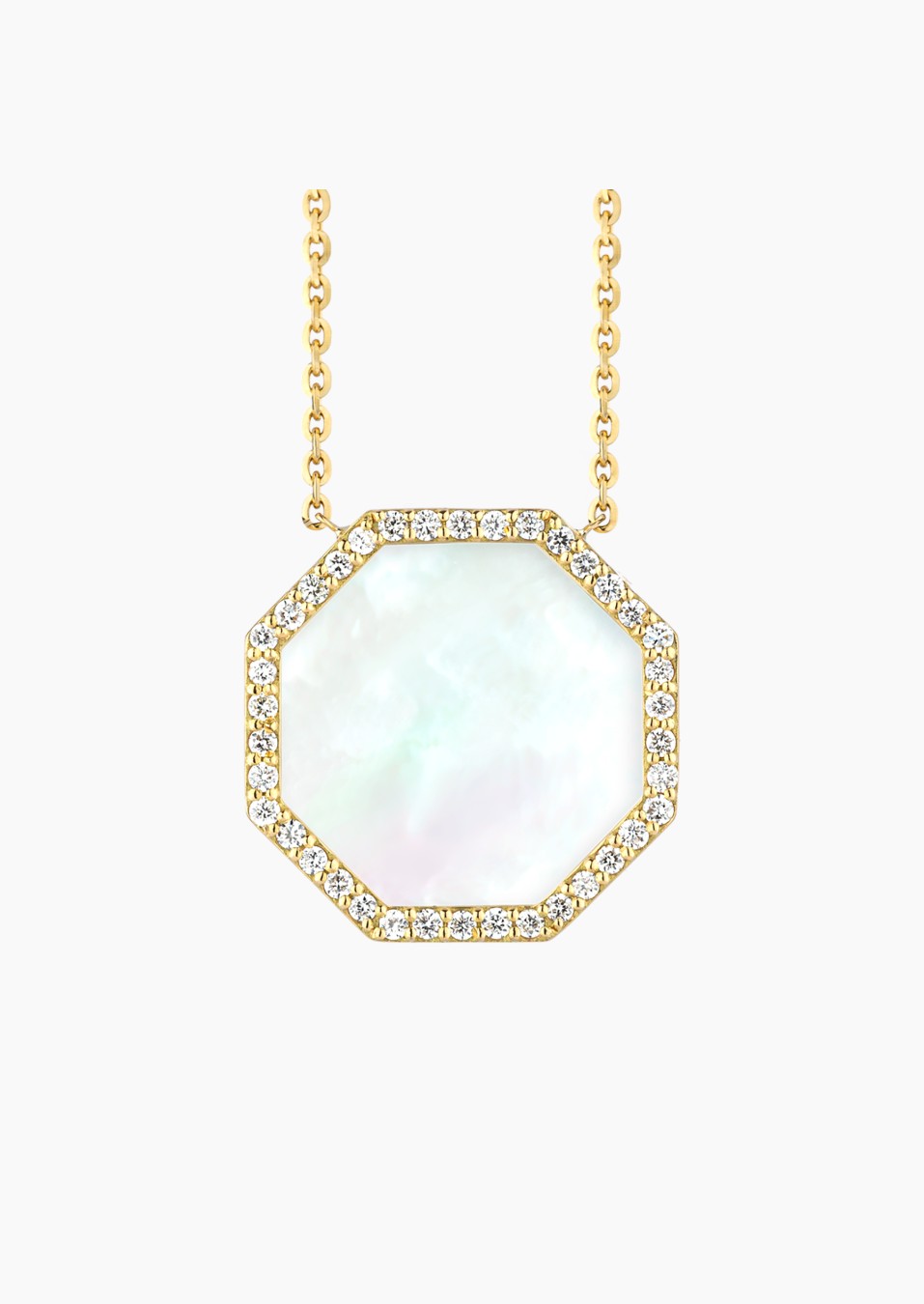 Collier Octo en or jaune, nacre blanche et diamants / Lepage Collier Octo en or jaune, nacre blanche et diamants / Lepage