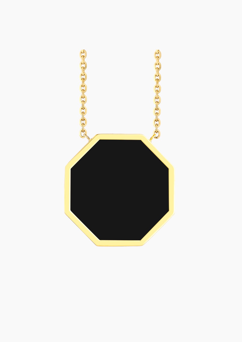 Octo long necklace in gold and onyx / Lepage