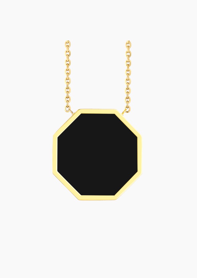 
                                                                                    Octo long necklace in gold and onyx / Lepage
                                                                            
