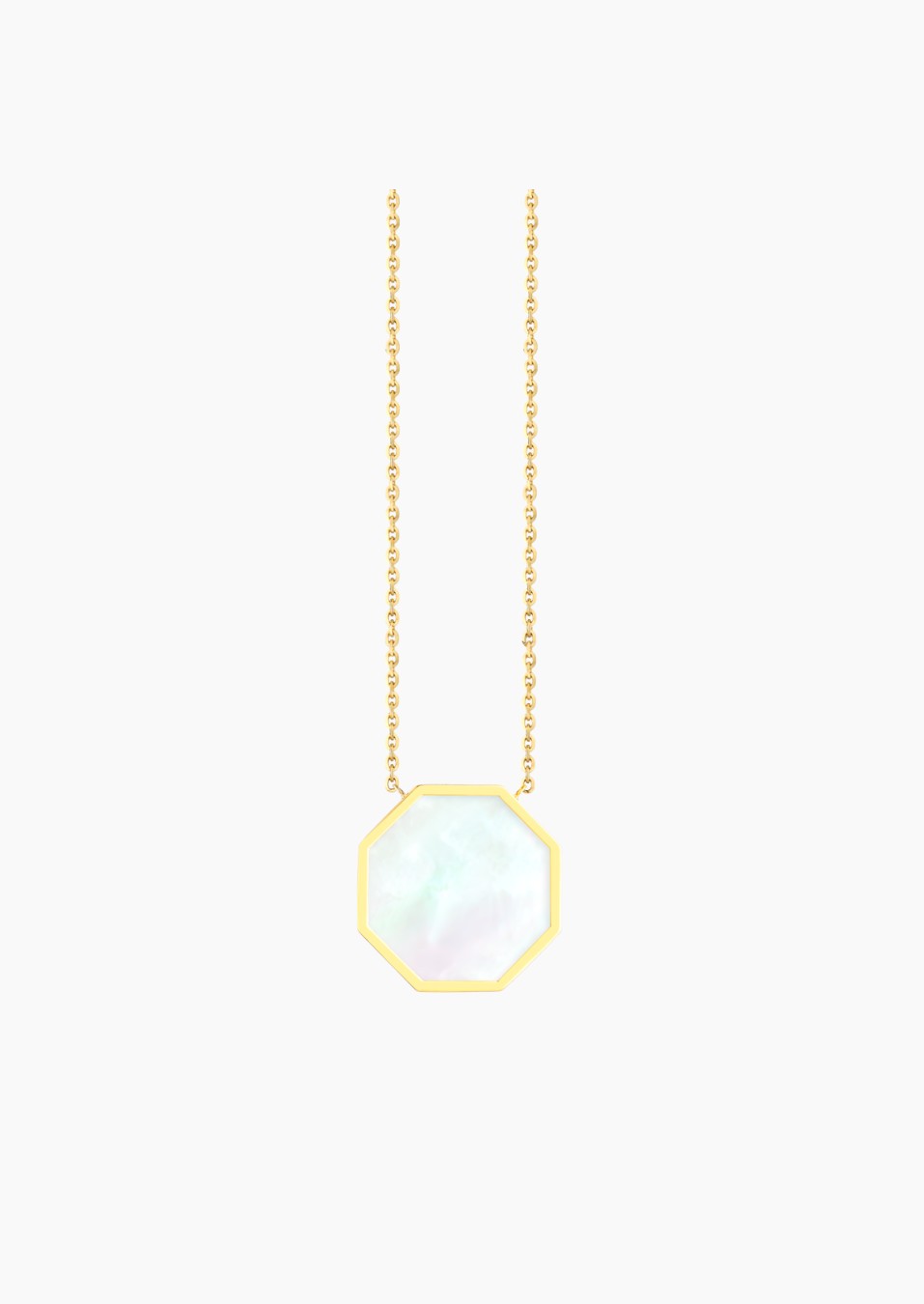 Octo long necklace in gold and white mother-of-pearl / Lepage Octo long necklace in gold and white mother-of-pearl / Lepage