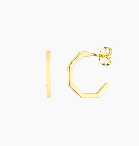Creoles Octo in yellow gold / Lepage