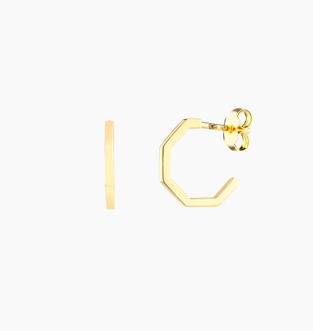 Octo hoop earrings litle model in yellow gold / Lepage