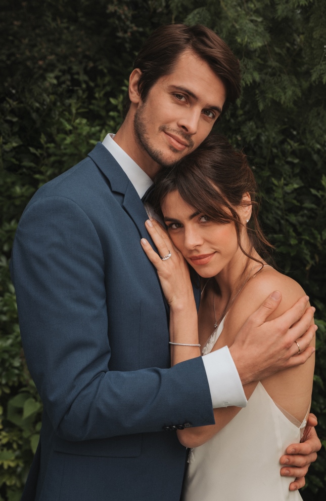 married couple wearing lepage jewellery 