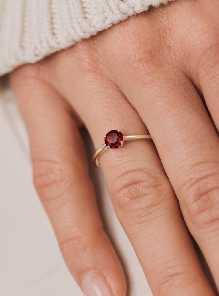 Pink gold and ruby ring 