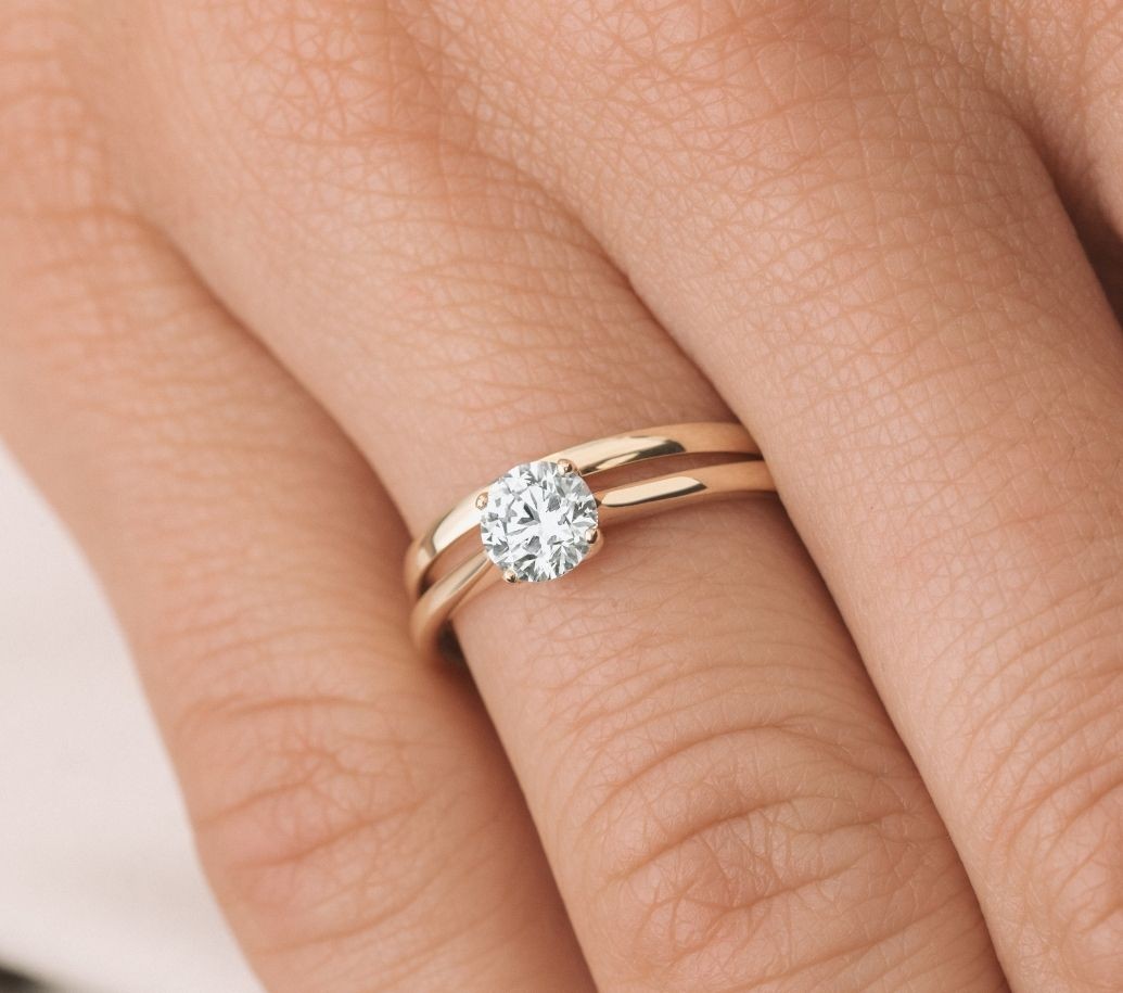 yellow gold and diamond ring 