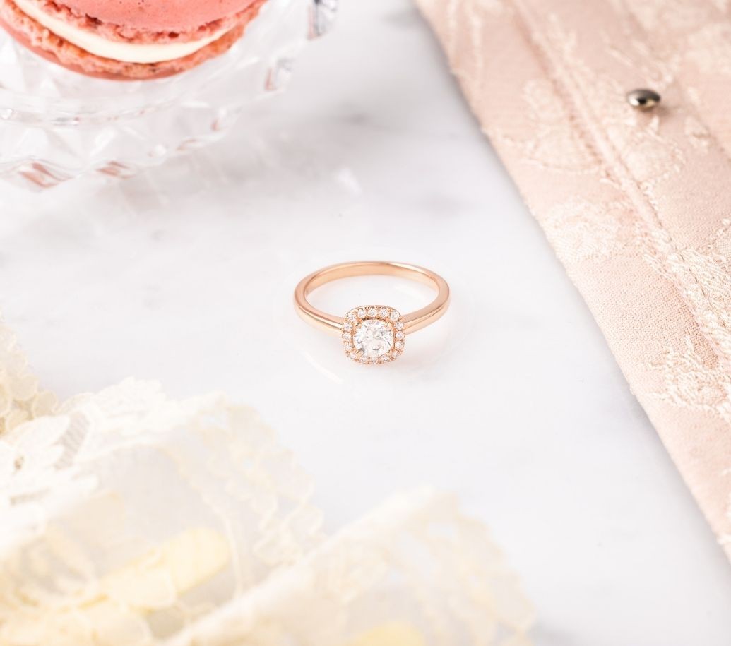 rose gold and diamond ring from the coquette collection